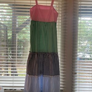 Gorgeous tiered gingham maxi-dress